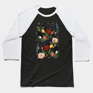 Botanical and Black Frenchie Baseball T-Shirt